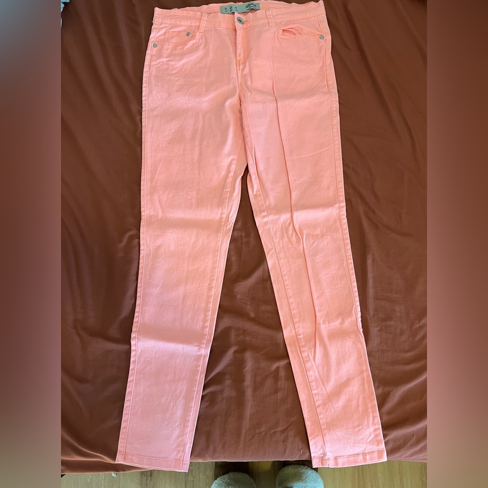 Bright peach pants from Primark.